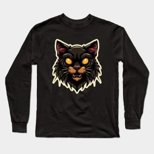 Evil Black Cat Long Sleeve T-Shirt